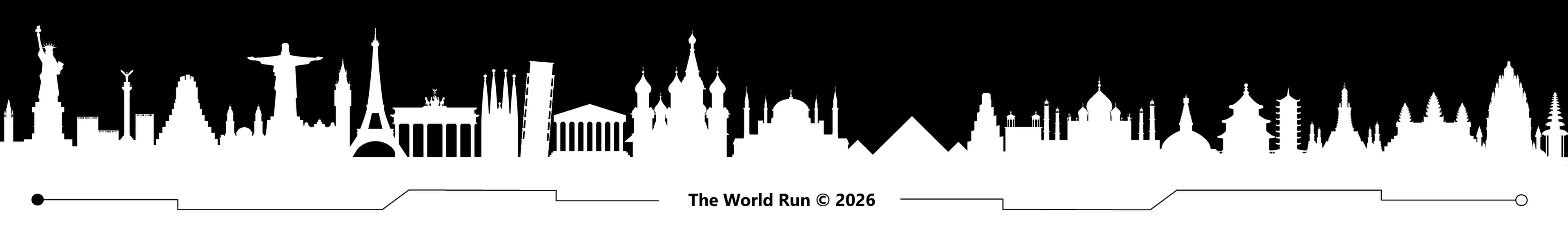 The World Run © 2026 - Skyline com monumentos famosos do mundo