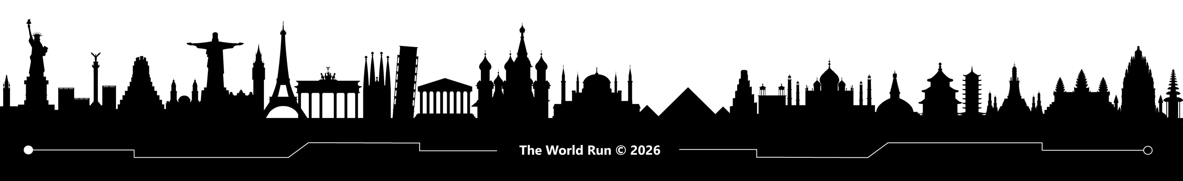 The World Run © 2026 - Skyline com monumentos famosos do mundo